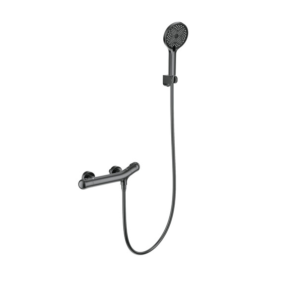 Смесители для душа с термостатом Wonzon & Woghand T-1000 WW-B2057-A-BGG, тёмный графит фото 