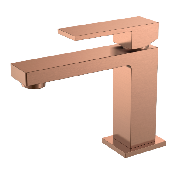 Смеситель для раковины Boheme Qubic 471-CB, брашированная медь фото 