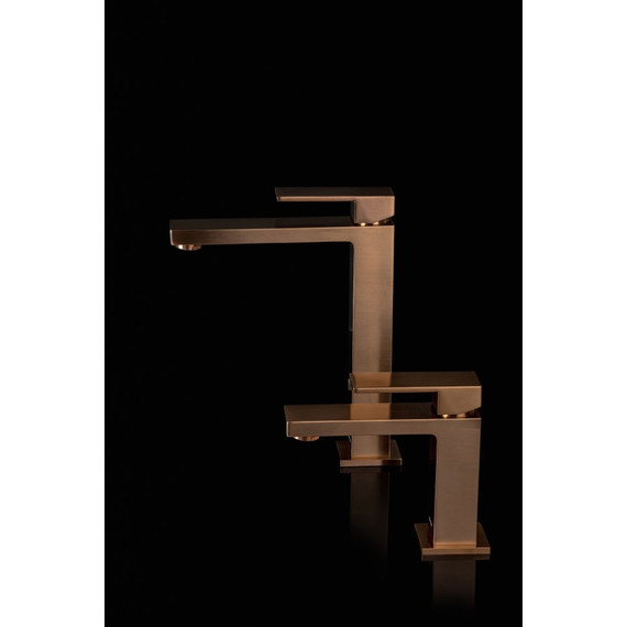 Смеситель для раковины Boheme Qubic 471-CB, брашированная медь фото 4