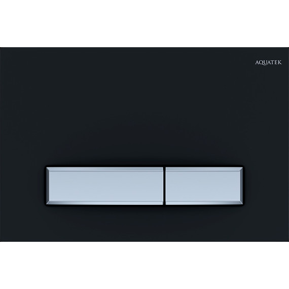 Кнопка смыва Aquatek Slim KDI-0000031, чёрный матовый/хром фото 