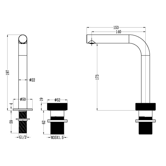 Смеситель для раковины Boheme Tech 158-CB, брашированная медь фото 2