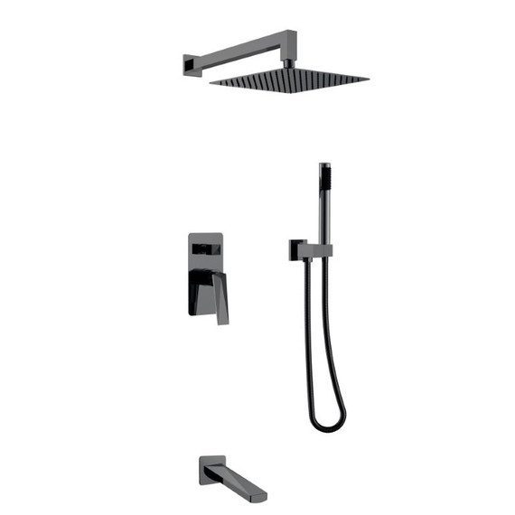 Душевая система для душа Boheme Venturo 374-SGM-2 (со скрытой частью) графит глянец фото 