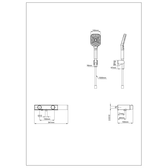 Смесители для ванны Wonzon & Woghand Shelf WW-B2551-BG, золото фото 2