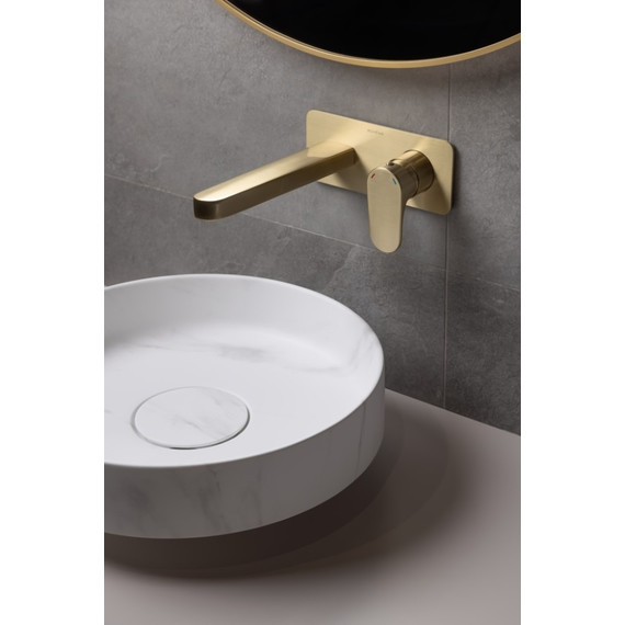 Смеситель для раковины настенный Boheme Spectre 455-MG (со скрытой частью) золото матовое фото 3