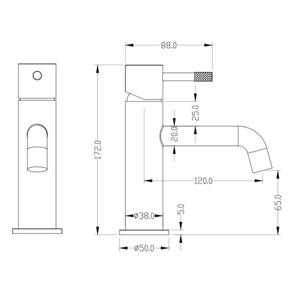 Смеситель для раковины Boheme Uno 461-BRB, брашированная бронза фото 6