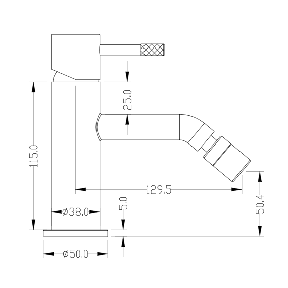 Смеситель для биде Boheme Uno 466-BRB, брашированная бронза фото 2