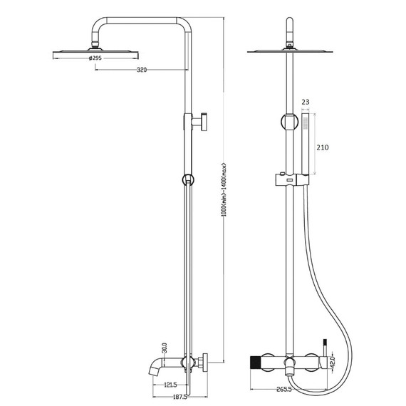 Душевая стойка Boheme Uno 468-CB, брашированная медь фото 2