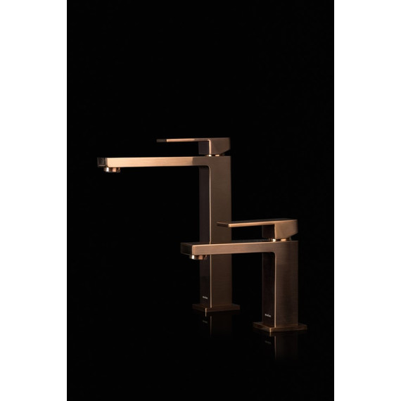 Смеситель для раковины высокий Boheme Qubic 472-CB, брашированная медь фото 2