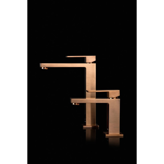 Смеситель для раковины высокий Boheme Qubic 472-CB, брашированная медь фото 3