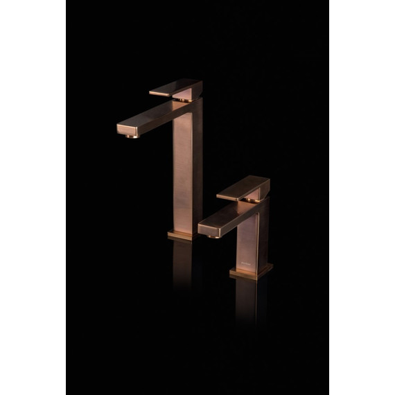 Смеситель для раковины высокий Boheme Qubic 472-CB, брашированная медь фото 5