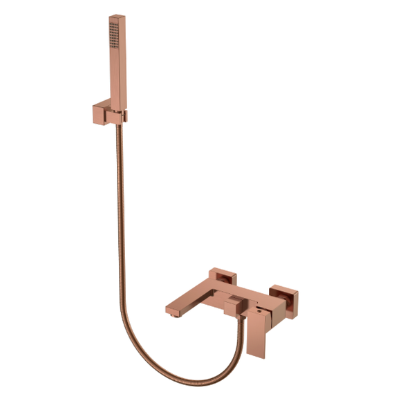 Смеситель для ванны Boheme Qubic 473-CB, брашированная медь фото 