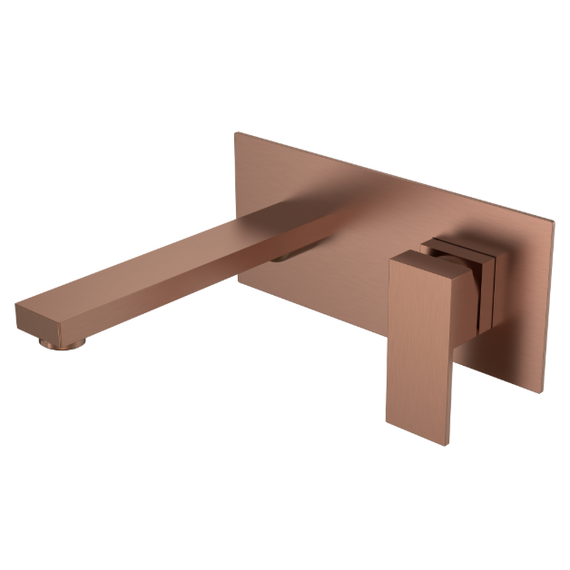 Смеситель для раковины настенный Boheme Qubic 475-BRB (со скрытой частью) брашированная бронза фото 