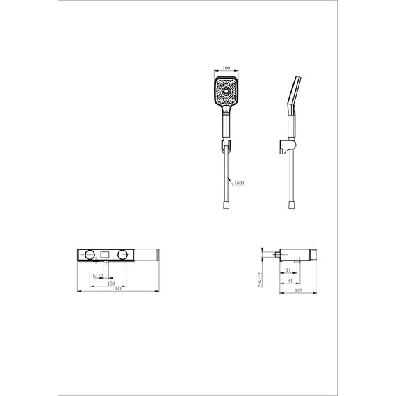 Смесители для ванны Wonzon & Woghand Shelf WW-B2551-MB, чёрный фото 2