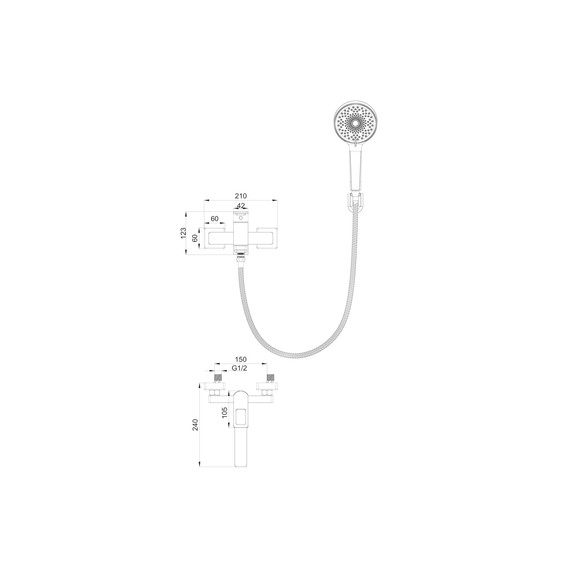 Смесители для ванны Wonzon & Woghand Frame WW-88639010-MB, чёрный фото 8