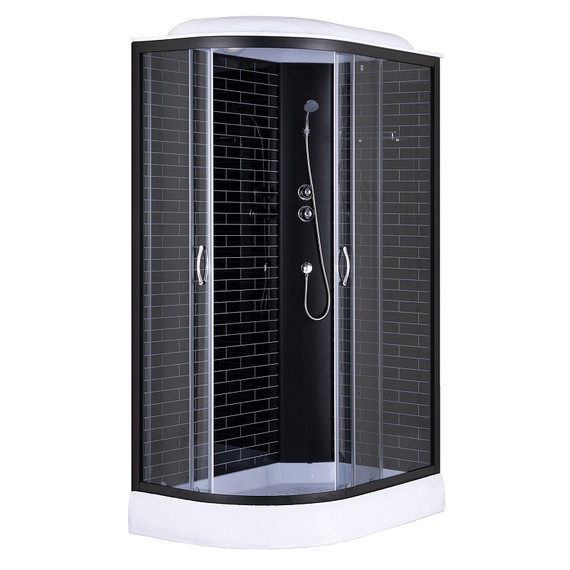 Душевая кабина Loranto 120x80 см CS-66120-13R GB 120,  чёрный/прозрачное фото 