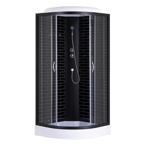 Душевая кабина Loranto 80x80 см CS-6680 13GB 80, чёрный/прозрачное фото 