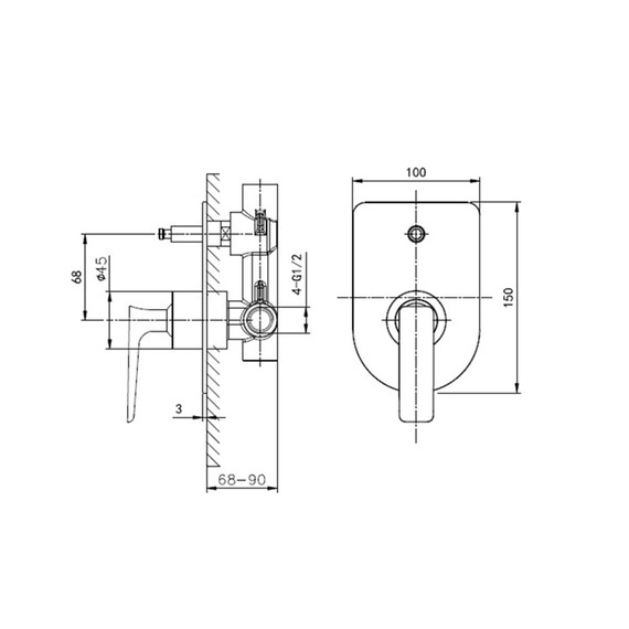 Смесители для ванны Wonzon & Woghand Shark WW-483700-CR (со скрытой частью) фото 6