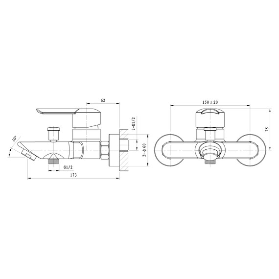 Смесители для ванны Wonzon & Woghand Baroque WW-193101-CR фото 7