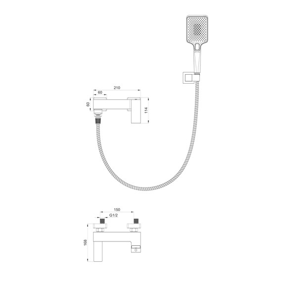 Смесители для ванны Wonzon & Woghand Cube WW-88639016-MB, чёрный фото 8