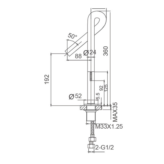 Смесители для раковины Wonzon & Woghand Loop WW-112-00-508, чёрный фото 5