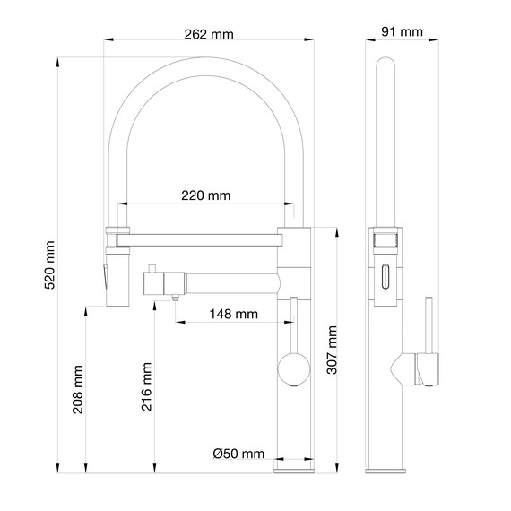 Смесители для кухни Wonzon & Woghand WW-88458007-BN, никель фото 6