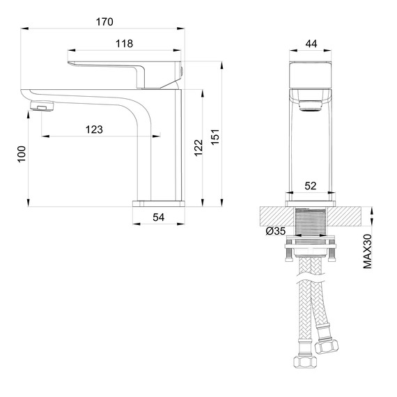 Смесители для раковины Wonzon & Woghand Edge WW-88139003-BGM, тёмный графит фото 6