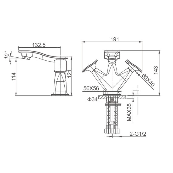 Смесители для раковины Wonzon & Woghand Shakespeare WW-651101-DG, золото фото 8