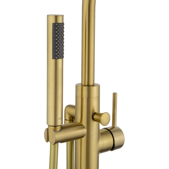 Смеситель для ванны напольный Wonzon & Woghand Stick WW-88649017-BG, золото фото 5