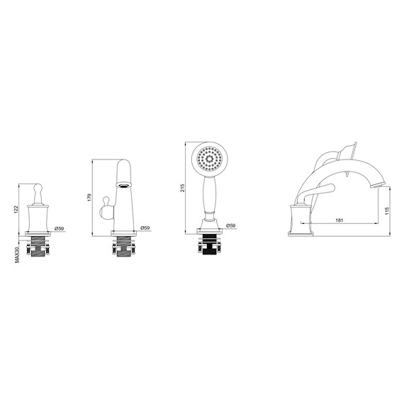 Смесители для ванны Wonzon & Woghand Steam WW-88659008-CR фото 7