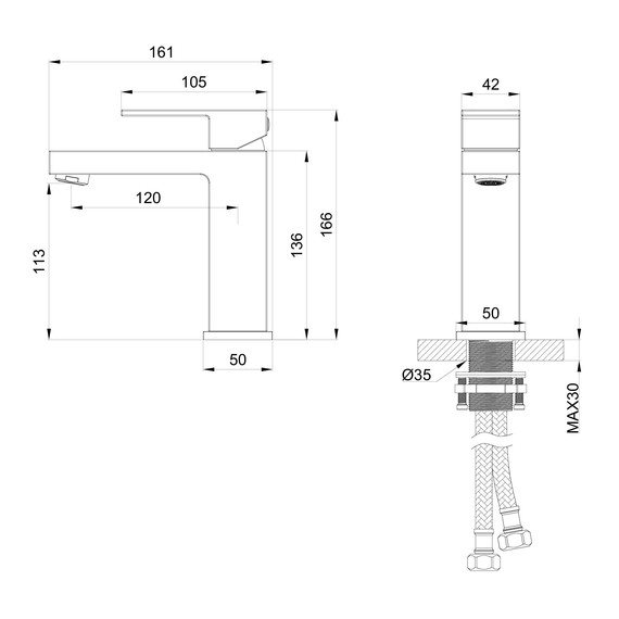 Смесители для раковины Wonzon & Woghand Cube WW-88139016-CR фото 6