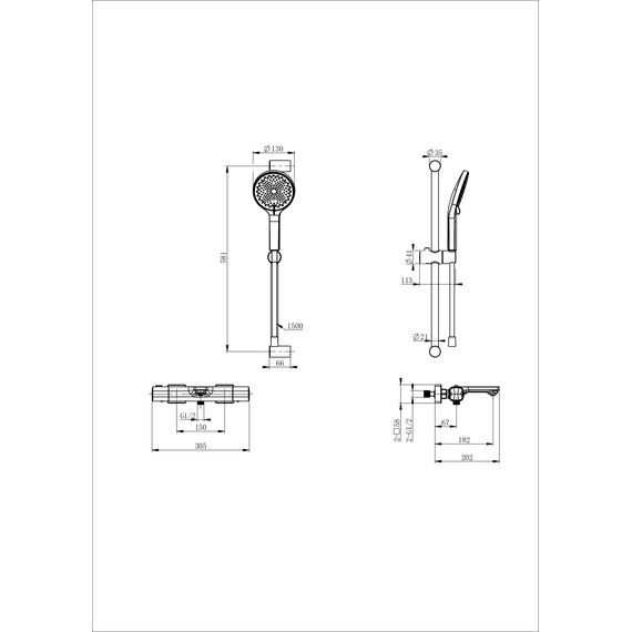 Смесители для ванны с термостатом Wonzon & Woghand Solid WW-C2011-A-CR фото 8