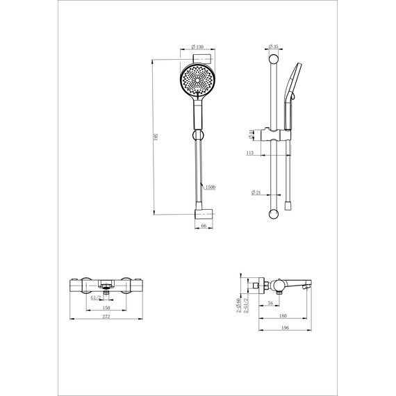 Смесители для ванны с термостатом Wonzon & Woghand WW-C2018-A-MW, белый фото 2