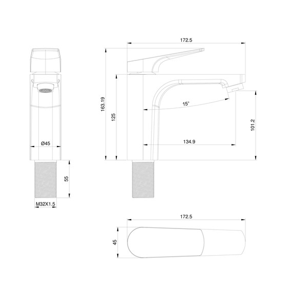Смесители для раковины Wonzon & Woghand WW-A40492-BG, золото фото 6