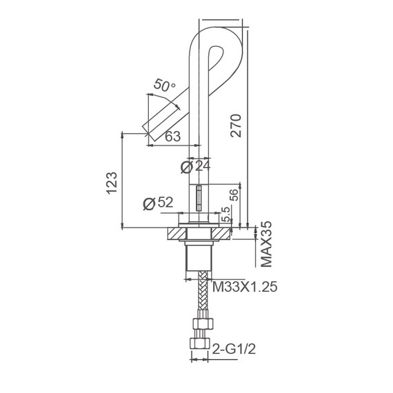 Смесители для раковины Wonzon & Woghand Loop WW-111-00-508, чёрный фото 7