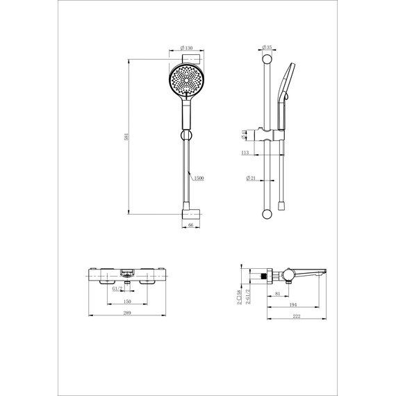 Смесители для ванны с термостатом Wonzon & Woghand WW-C2021-A-BG, золото фото 2