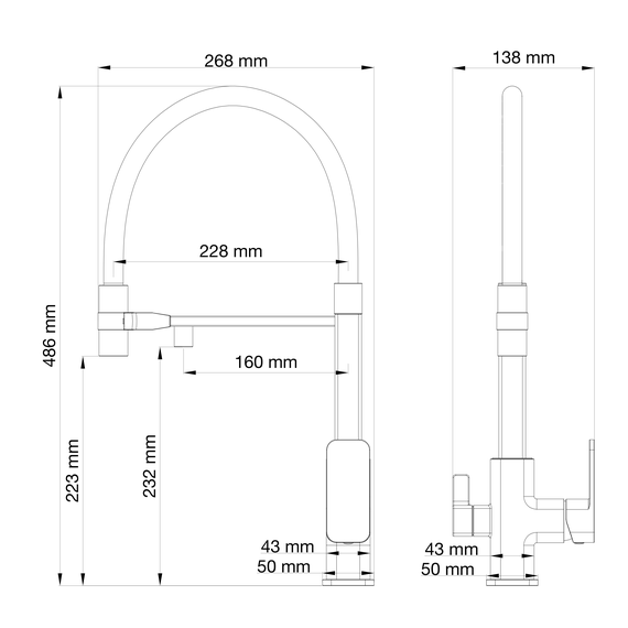 Смесители для кухни Wonzon & Woghand WW-88458012-BGM, тёмный графит фото 6