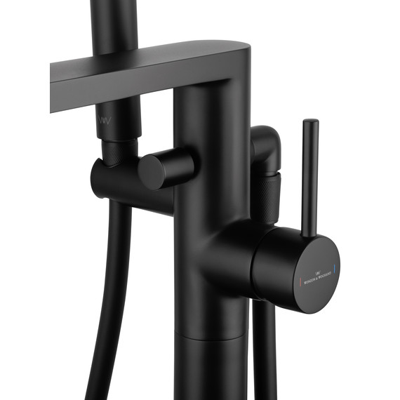 Смеситель для ванны напольный Wonzon & Woghand Stick WW-88649901-MB, чёрный фото 5
