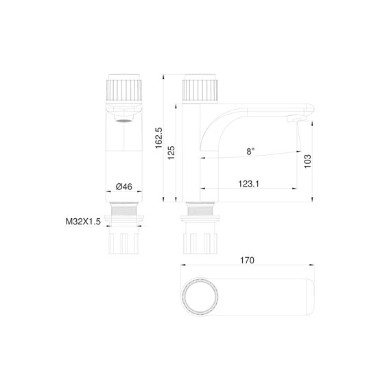 Смесители для раковины Wonzon & Woghand Click WW-A40412-MW, белый фото 6