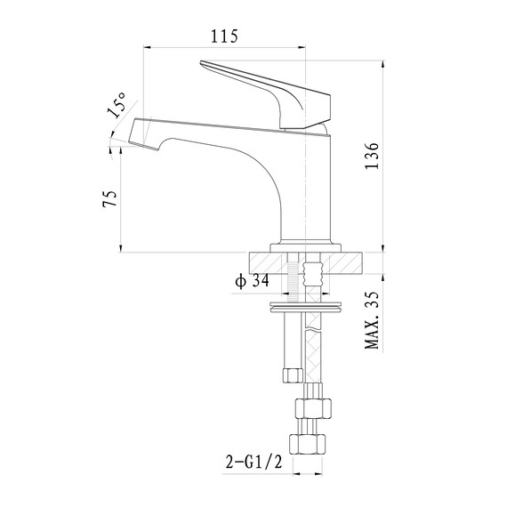 Смесители для раковины Wonzon & Woghand Balance WW-051121-CR/L фото 6