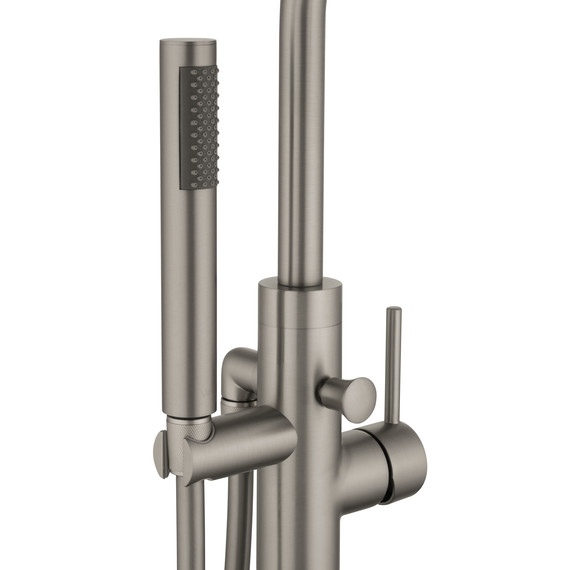 Смеситель для ванны напольный Wonzon & Woghand Stick WW-88649017-BN, никель фото 5
