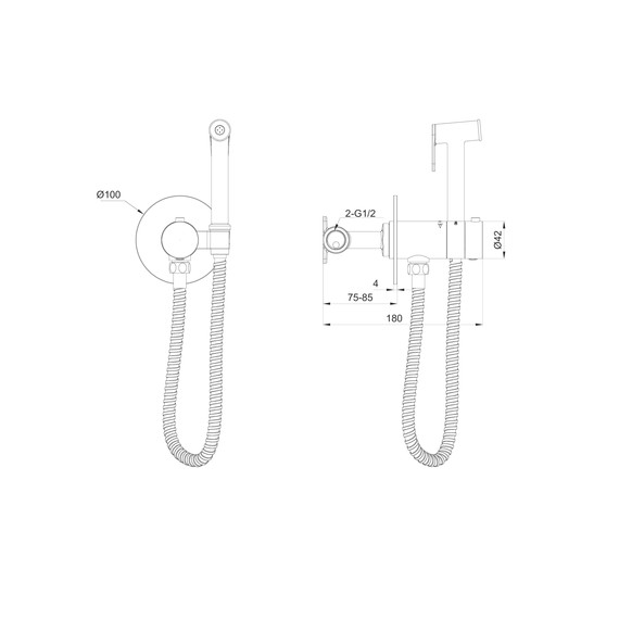 набор для гигиенического душа с термостатом Wonzon & Woghand WW-88829909-CR (со скрытой частью) фото 5