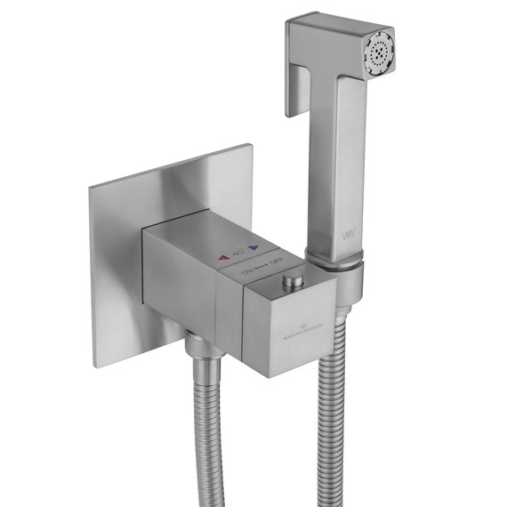 набор для гигиенического душа с термостатом Wonzon & Woghand WW-88829910-BN (со скрытой частью) никель фото 4