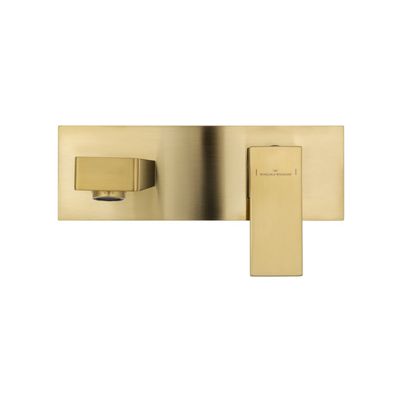 Смеситель для раковины настенный Wonzon & Woghand Cube WW-88869016-BG (со скрытой частью) золото фото 2