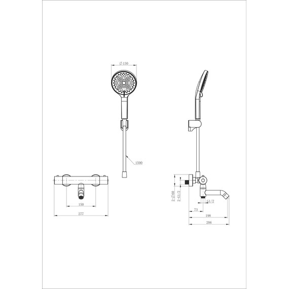Смесители для ванны с термостатом Wonzon & Woghand Inn WW-B2065-A1-MB, чёрный фото 2