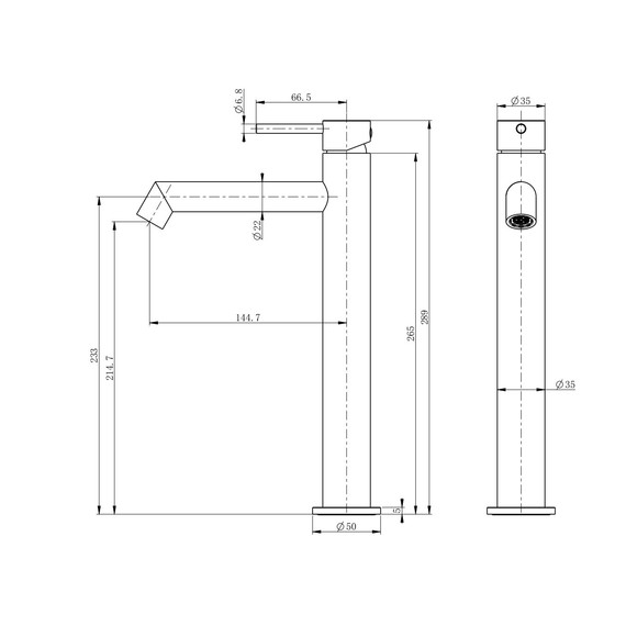 Смеситель для раковины высокий Wonzon & Woghand WW-H1064-MB, чёрный фото 5