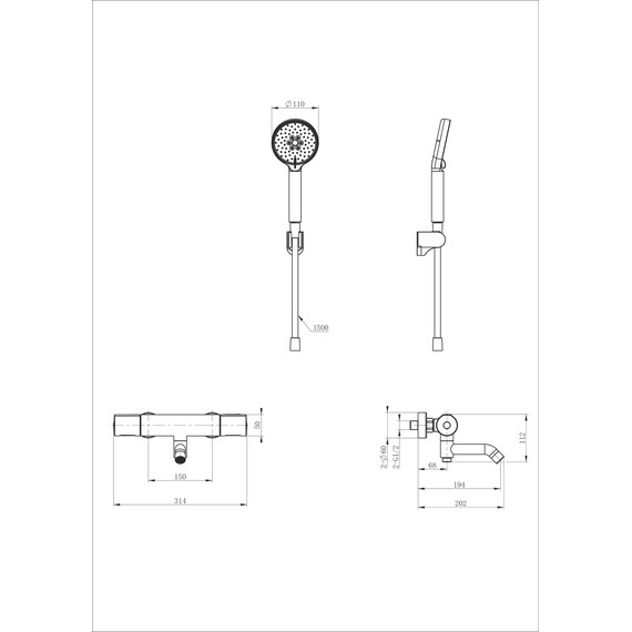 Смесители для ванны с термостатом Wonzon & Woghand Inn WW-A2006-A1-CR фото 2