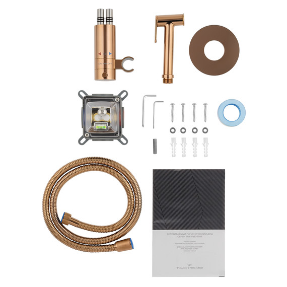 набор для гигиенического душа с термостатом Wonzon & Woghand WW-88829909-RG (со скрытой частью) розовое золото фото 5