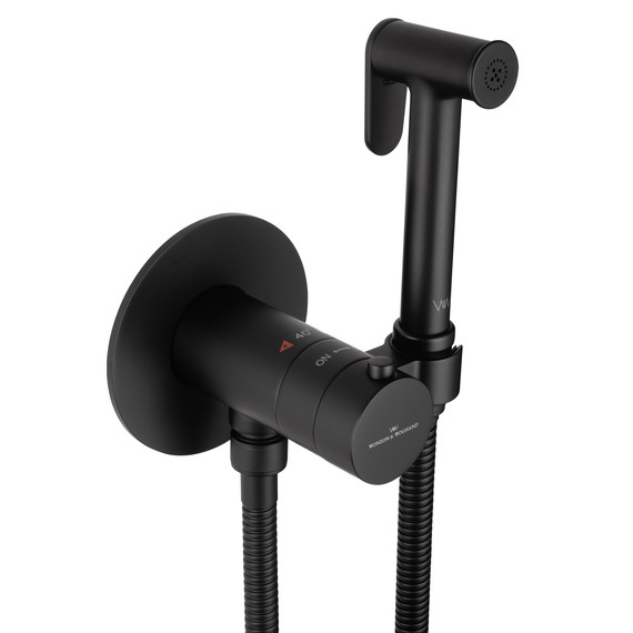 набор для гигиенического душа с термостатом Wonzon & Woghand WW-88829909-MB (со скрытой частью) чёрный фото 4