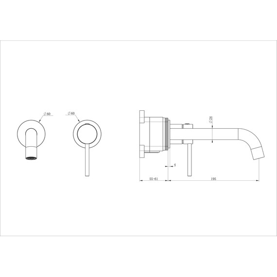 Смеситель для раковины настенный Wonzon & Woghand Stick WW-88869017-BG (со скрытой частью) золото фото 6