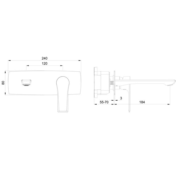 Смеситель для раковины настенный Wonzon & Woghand Brilliant WW-88869079-BGM (со скрытой частью) тёмный графит фото 2